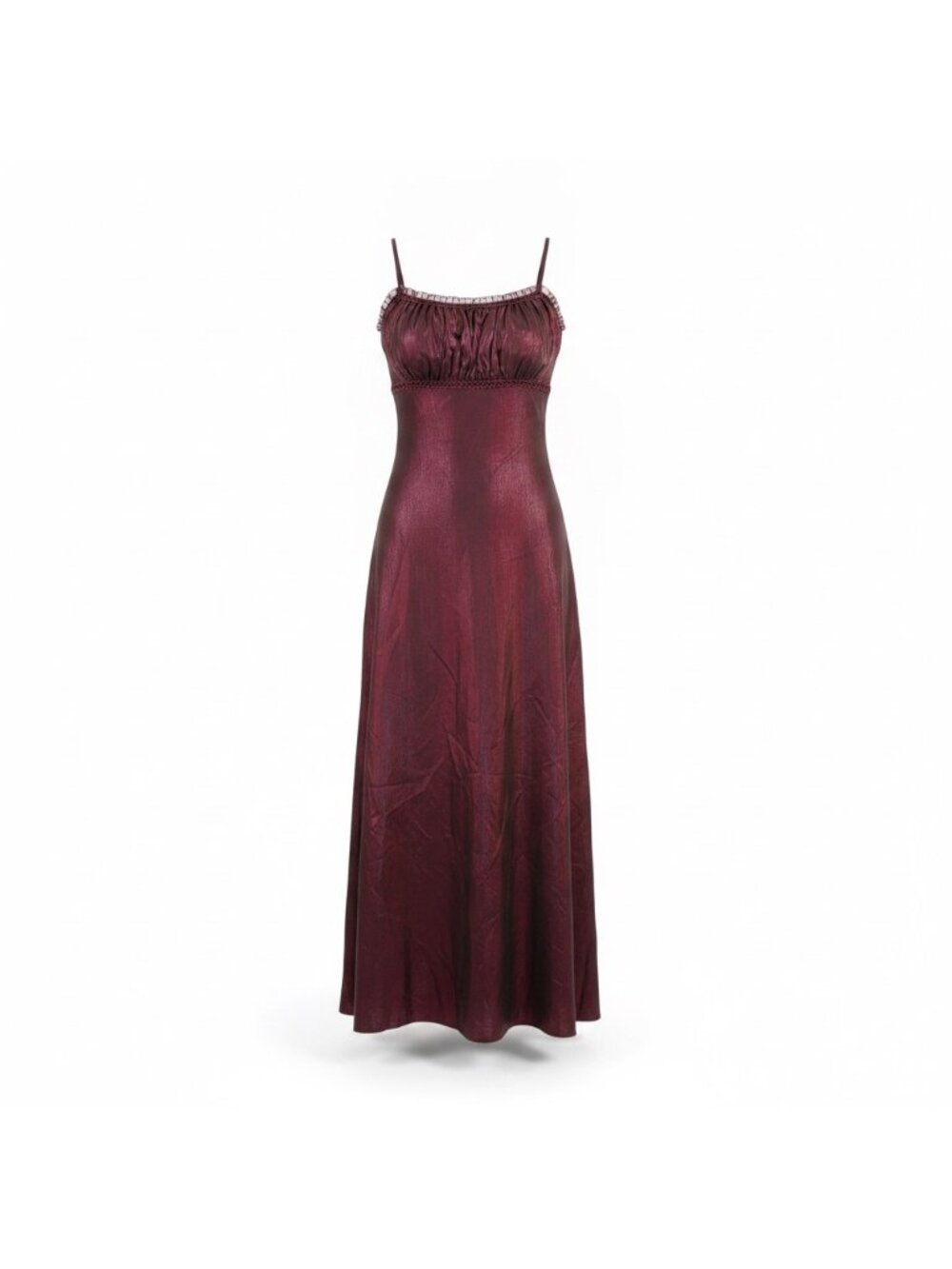 Davids Bridal Womens Red Formal Dress Full-Length Empire Waist Size 2